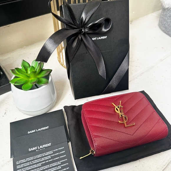 SOLD - 💎AUTH Saint Laurent YSL CASSANDRE ZIP AROUND WALLET - Picture 5 of 15